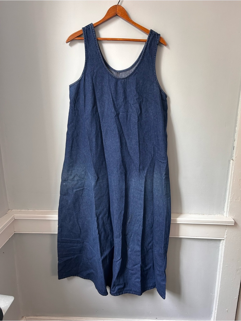 VTG The Vermont Country Store Denim Dress Casual Jumper Small Sleeveless